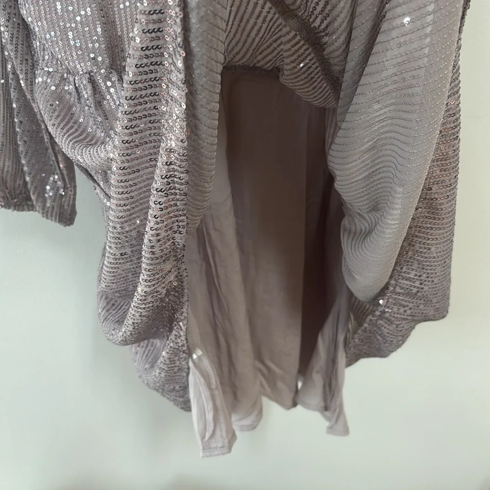 The Bettina Tiered Shirt Dress by Maeve: Mini Sequin Edition - Picture 5 of 7